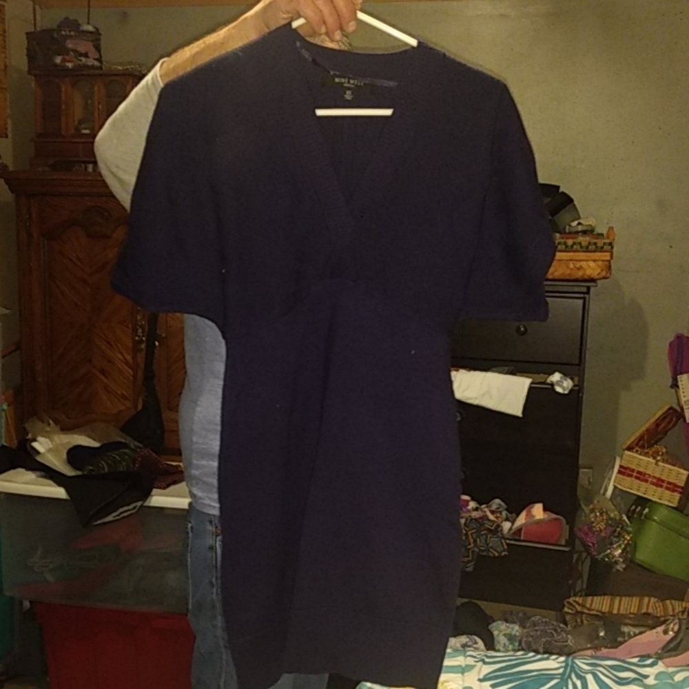 Beautiful Knitted Navy Blue Dress.